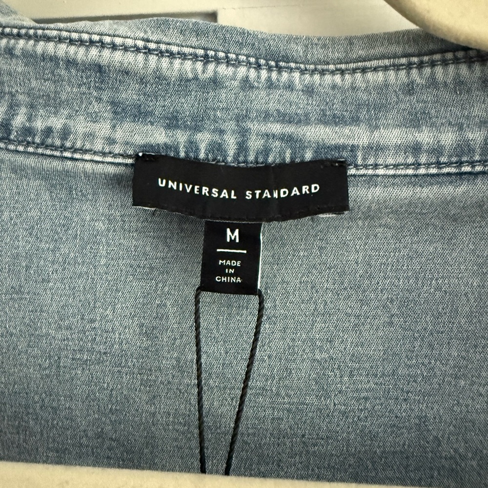 Universal Standard Light Blue Denim Shirt Dress - Long Sleeve - Picture 8 of 12